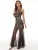 Backless Sequin Mesh Maxi Dress